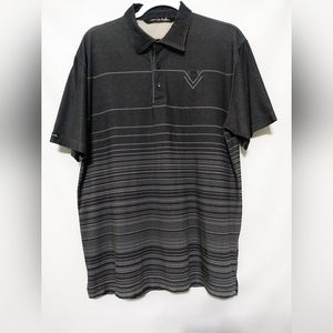Travis Matthew Polo Shirt Mens Large Golf Charcoal Gray Pima Cotton Short Sleeve
